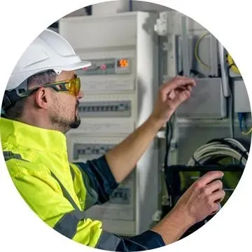 Avaliação Elétrica para Instalação de Wallbox Eletricista avaliando quadro elétrico antes da instalação de Wallbox